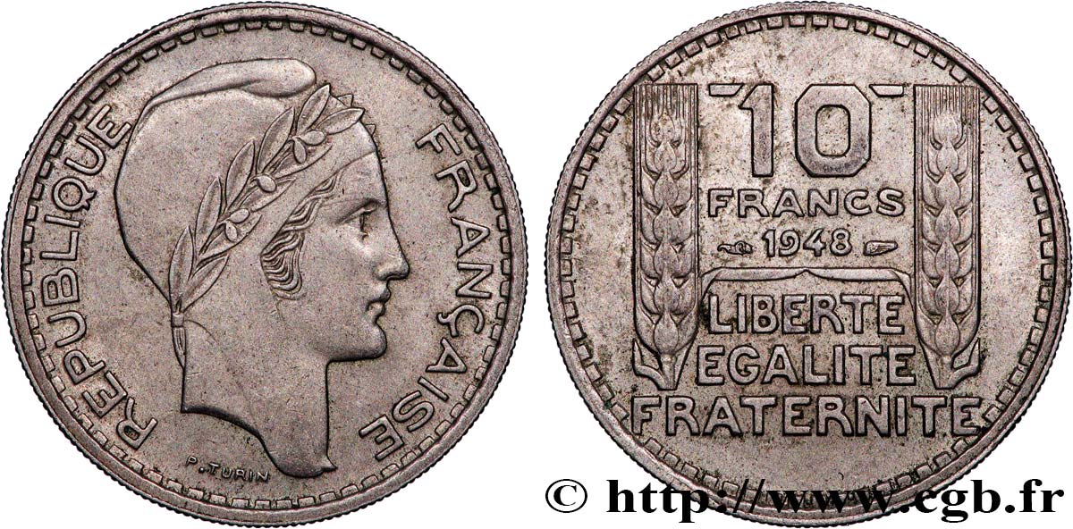 10 francs Turin, petite tête 1948  F.362/3 SPL+ 