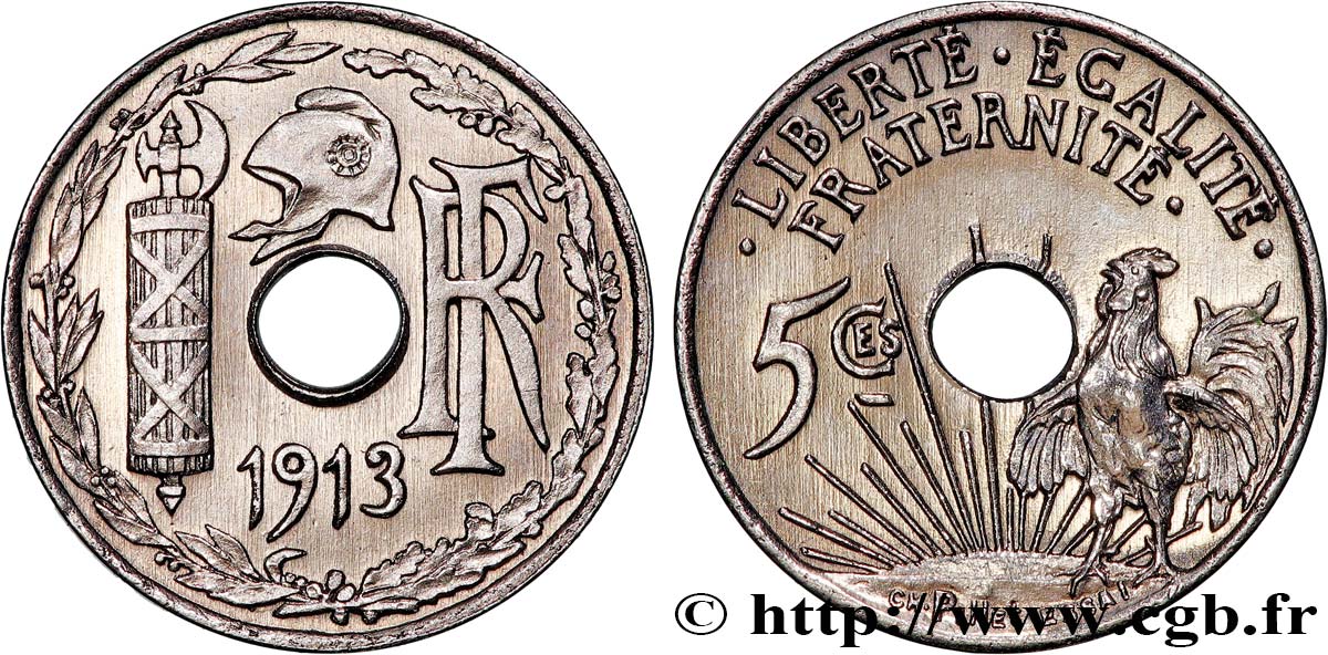 Essai de 5 centimes par Pillet 1913  GEM.17 2 ST 