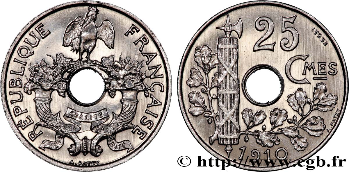 Essai de 25 centimes Patey 1910  GEM.66 1 MS 