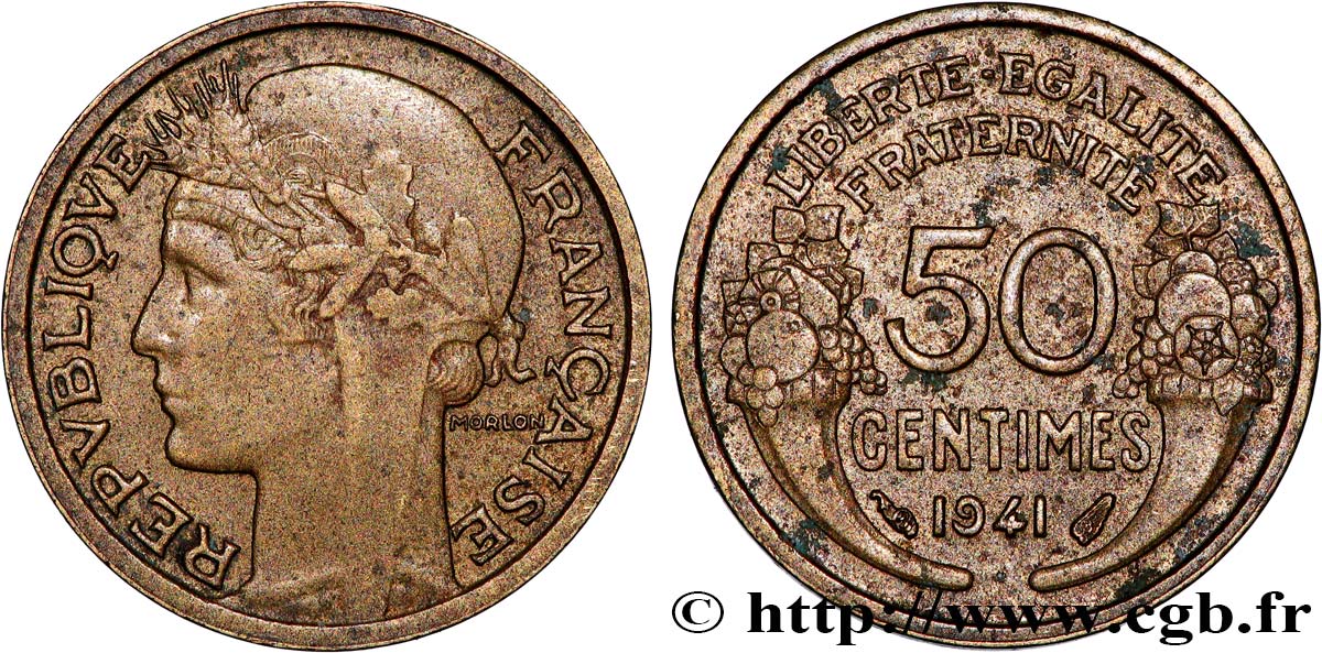 50 centimes Morlon 1941  F.192/18 SUP+ 