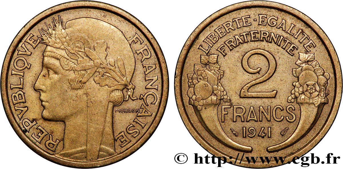 2 francs Morlon 1941  F.268/14 EBC 