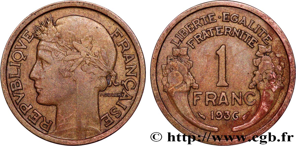 1 franc Morlon 1936 Paris F.219/7 SUP+ 