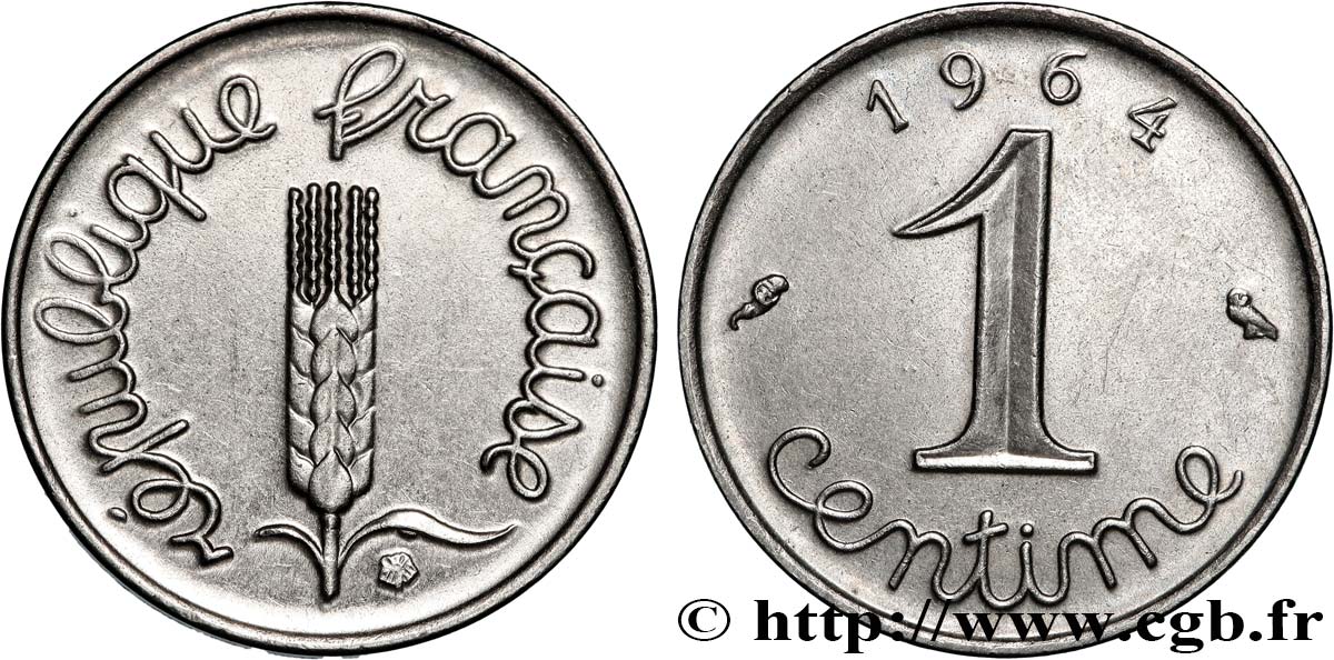 1 centime Épi, avec rebord 1964 Paris F.106/9 SUP 