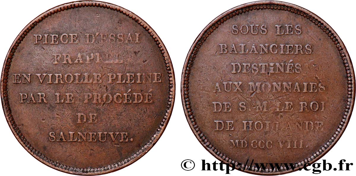 Essai Balancier - Procédé de Salneuve 1808  T.T.1509 c1 q.BB 