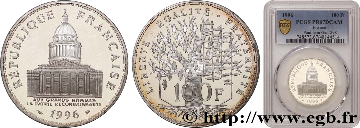 100 francs Panthéon, Belle épreuve 1996  F.451/19 MS67 PCGS