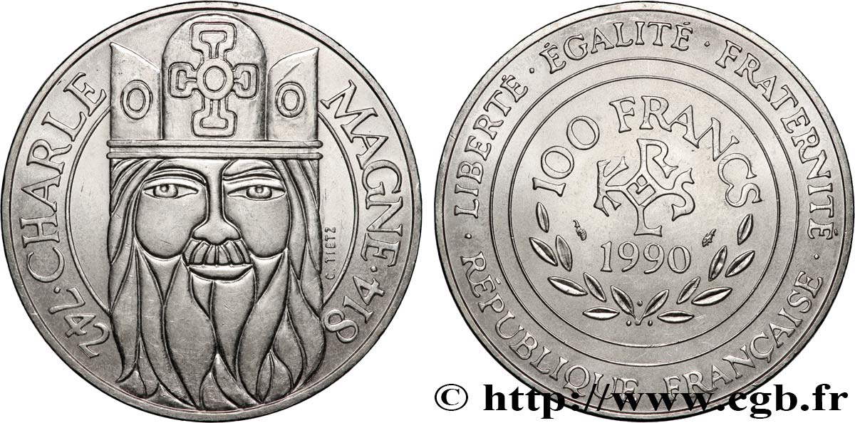 100 francs Charlemagne 1990  F.458/2 fVZ 