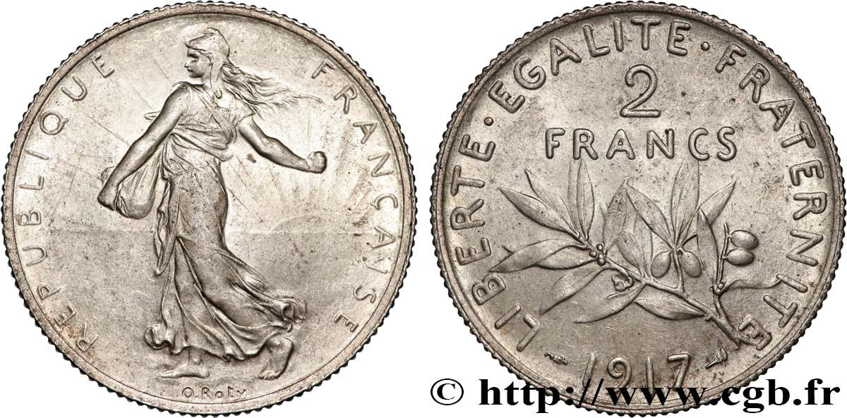 2 francs Semeuse 1917  F.266/19 EBC 