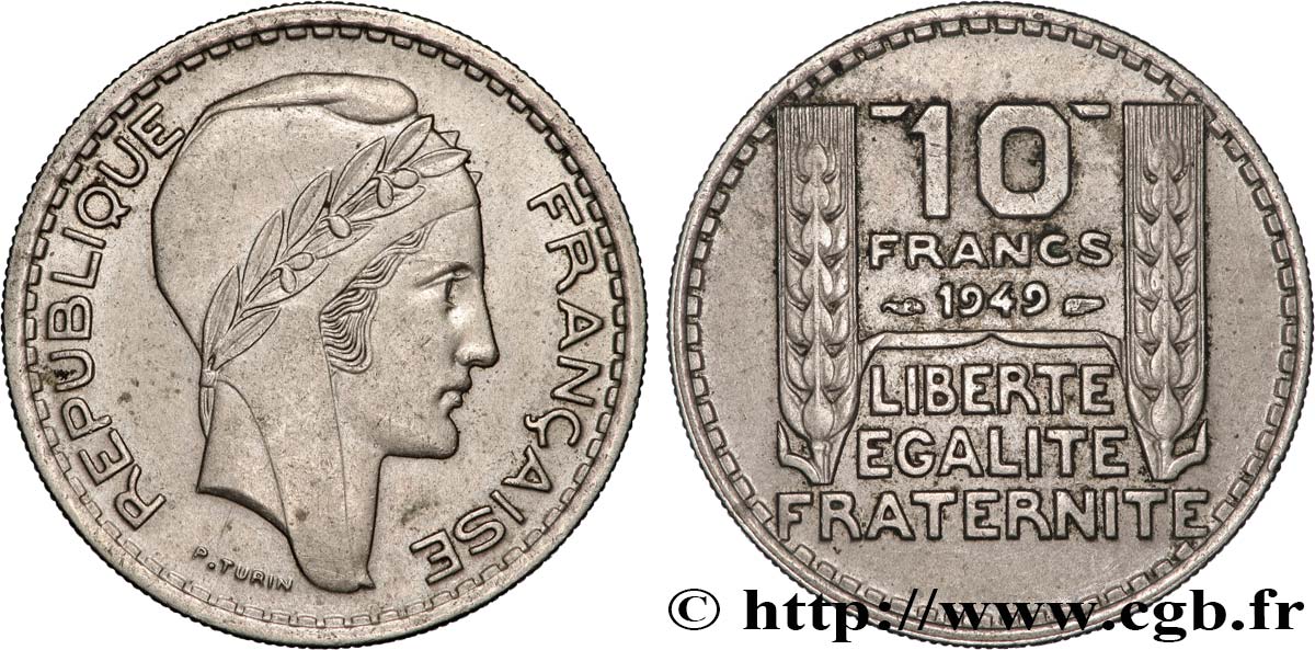 10 francs Turin, petite tête 1949  F.362/6 MS 