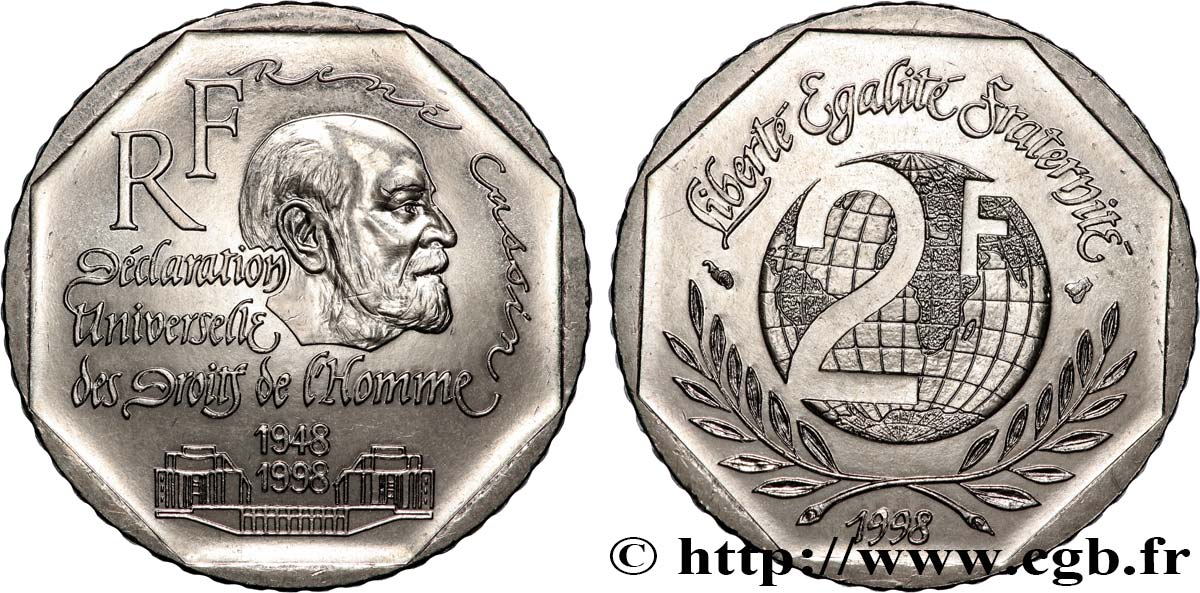 2 francs René Cassin 1998  F.276/2 EBC+ 