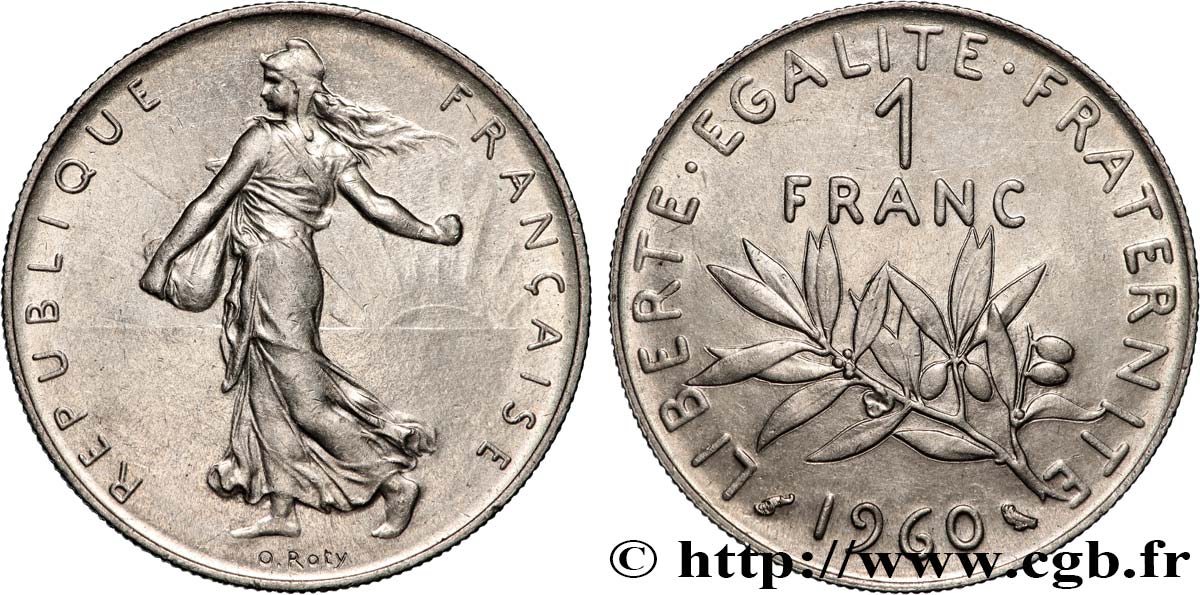 1 franc Semeuse, nickel 1960 Paris F.226/4 SPL+ 