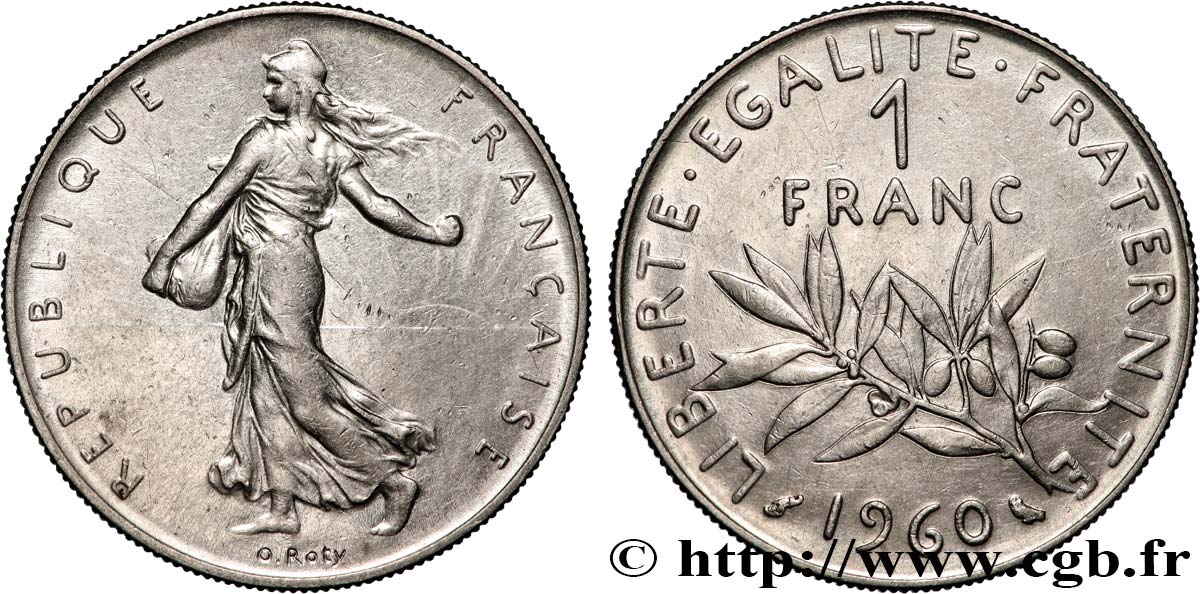 1 franc Semeuse, nickel 1960 Paris F.226/4 VZ+ 