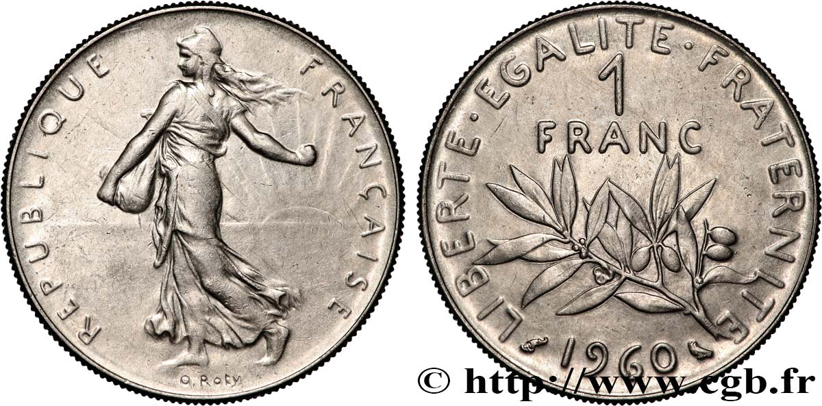 1 franc Semeuse, nickel 1960 Paris F.226/4 MS 