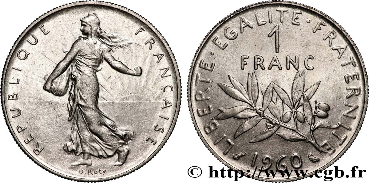 1 franc Semeuse, nickel 1960 Paris F.226/4 SUP+ 