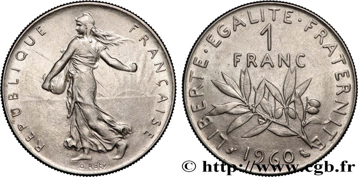 1 franc Semeuse, nickel 1960 Paris F.226/4 SPL+ 