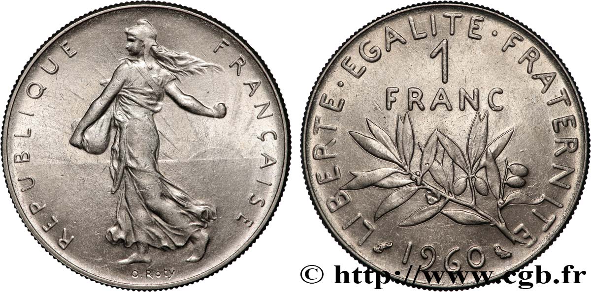 1 franc Semeuse, nickel 1960 Paris F.226/4 EBC+ 