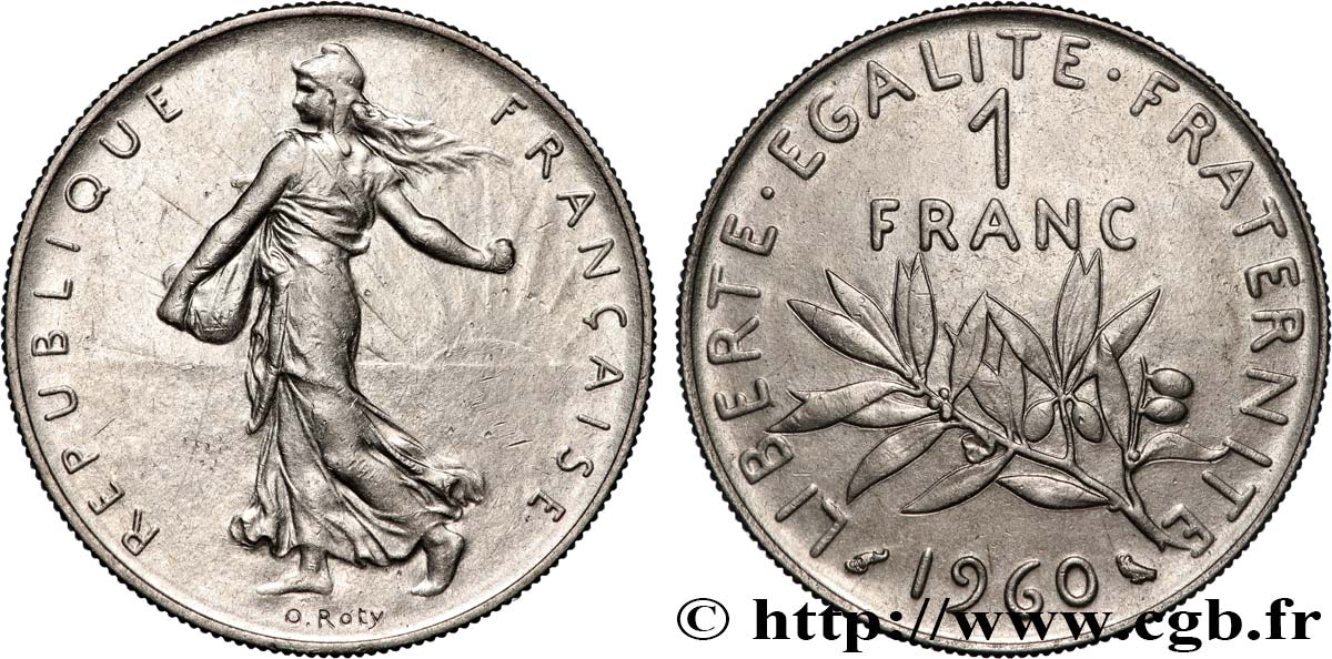 1 franc Semeuse, nickel 1960 Paris F.226/4 SUP+ 