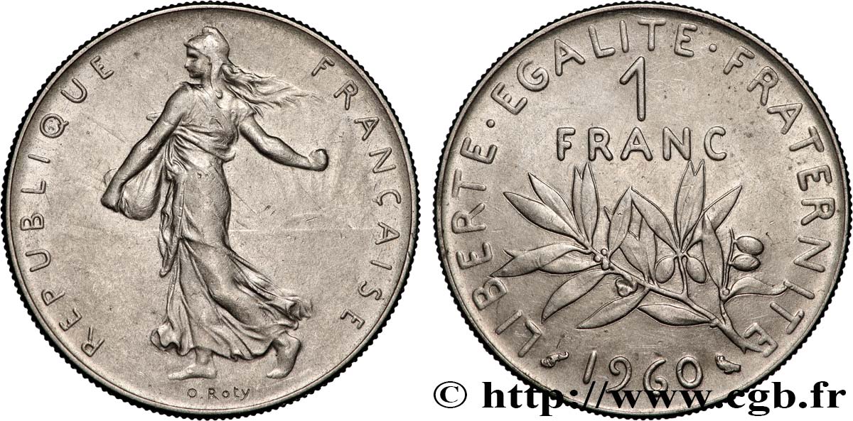 1 franc Semeuse, nickel 1960 Paris F.226/4 VZ+ 