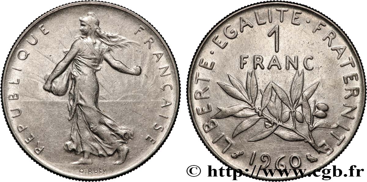 1 franc Semeuse, nickel 1960 Paris F.226/4 SPL+ 