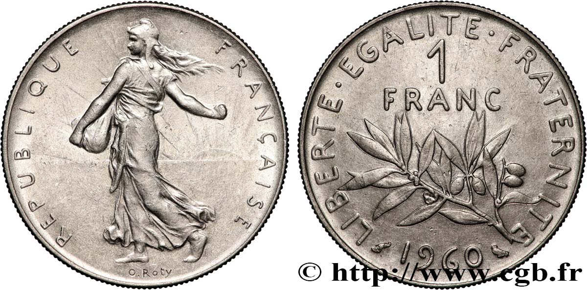 1 franc Semeuse, nickel 1960 Paris F.226/4 SUP+ 