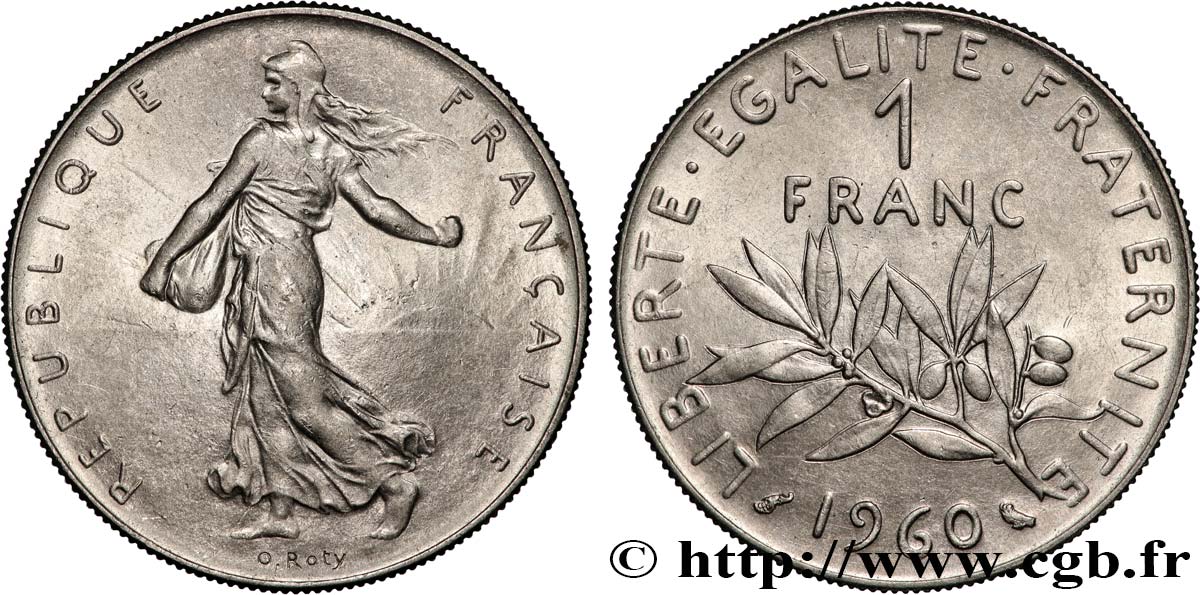 1 franc Semeuse, nickel 1960 Paris F.226/4 SPL 