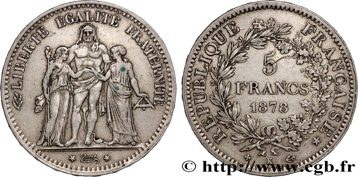 5 francs Hercule 1878 Bordeaux F.334/23 q.BB 