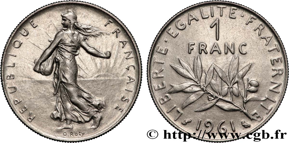 1 franc Semeuse, nickel 1961 Paris F.226/6 MBC+ 