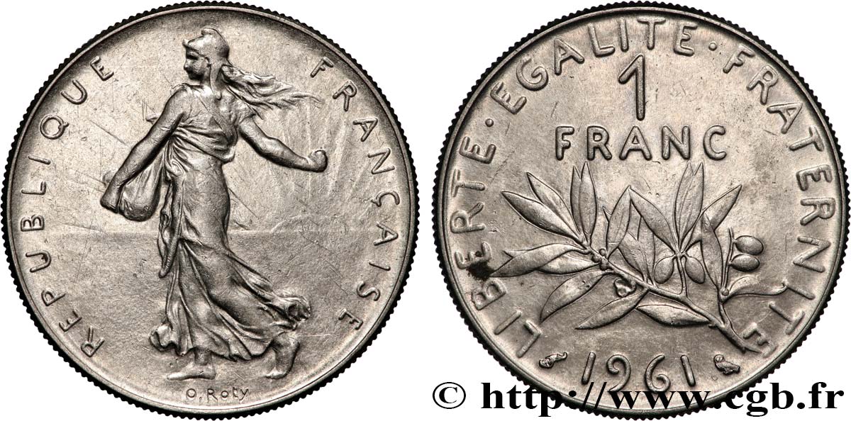 1 franc Semeuse, nickel 1961 Paris F.226/6 AU 