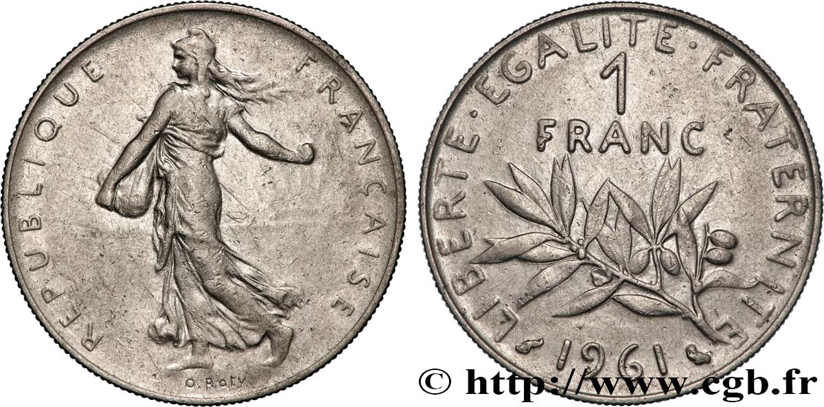 1 franc Semeuse, nickel 1961 Paris F.226/6 AU 