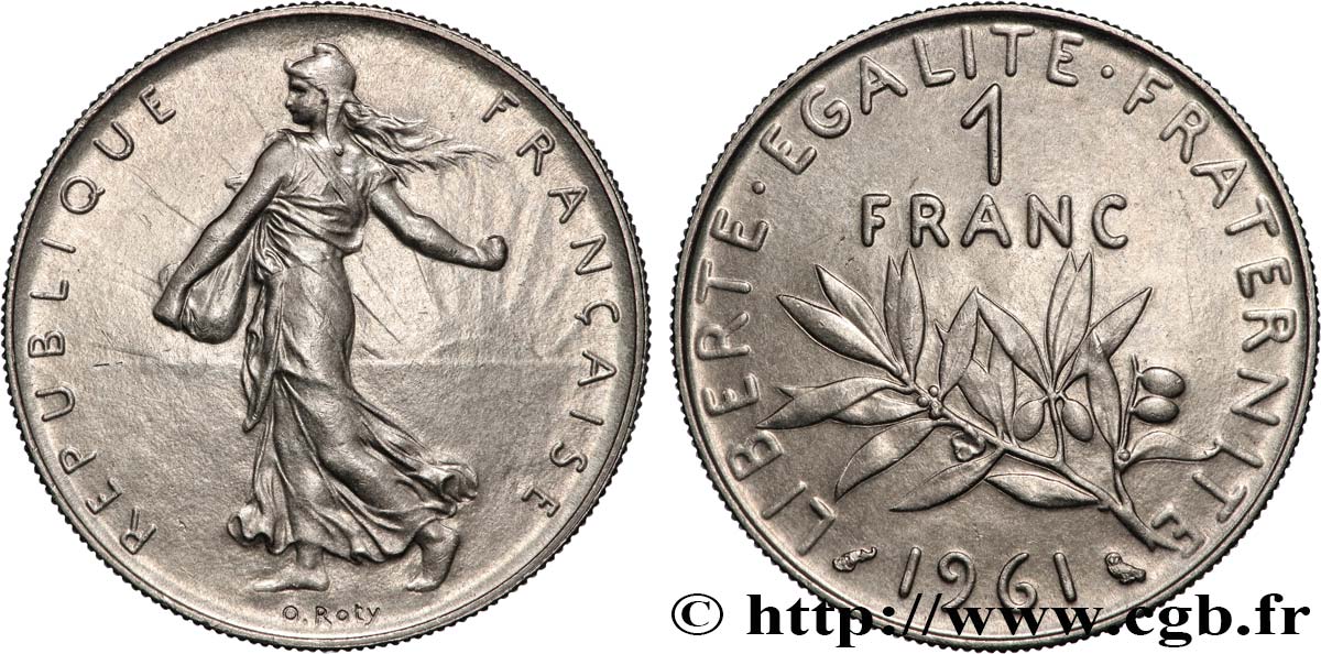 1 franc Semeuse, nickel 1961 Paris F.226/6 SUP 
