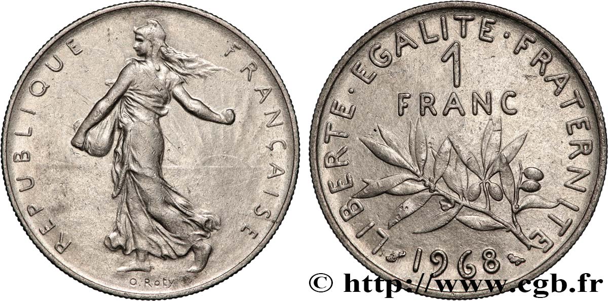 1 franc Semeuse, nickel 1968 Paris F.226/13 BB 