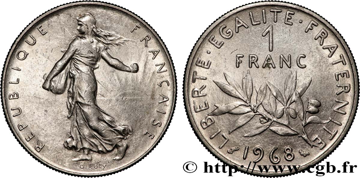 1 franc Semeuse, nickel 1968 Paris F.226/13 TTB 