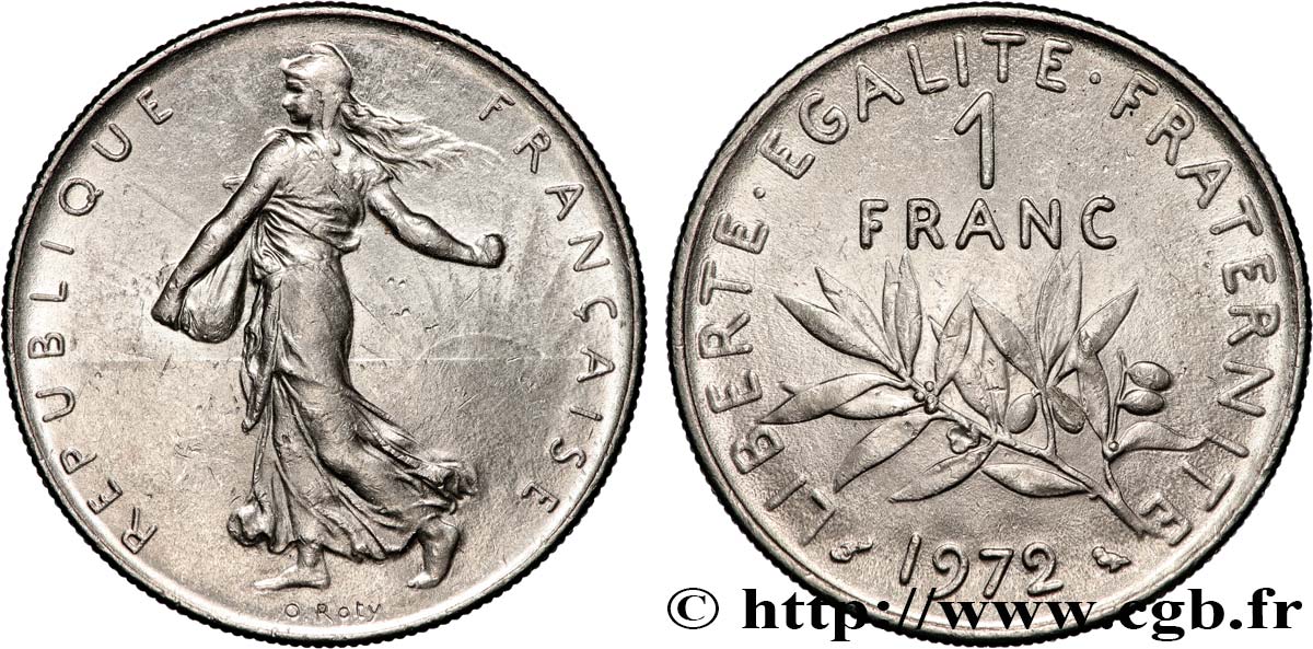 1 franc Semeuse, nickel 1972 Paris F.226/17 SUP+ 