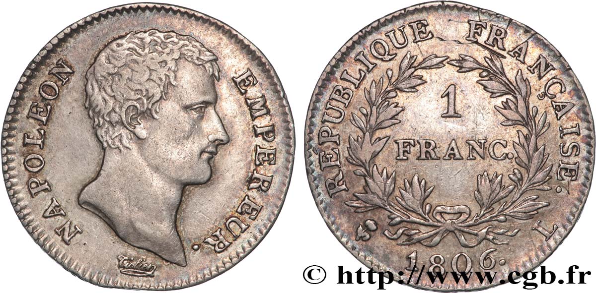 1 franc Napoléon Empereur, Calendrier grégorien 1806 Bayonne F.202/5 TTB 