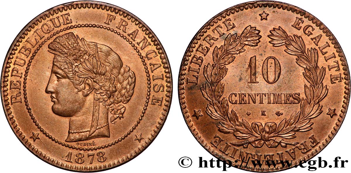 10 centimes Cérès 1878 Bordeaux F.135/21 SPL63 