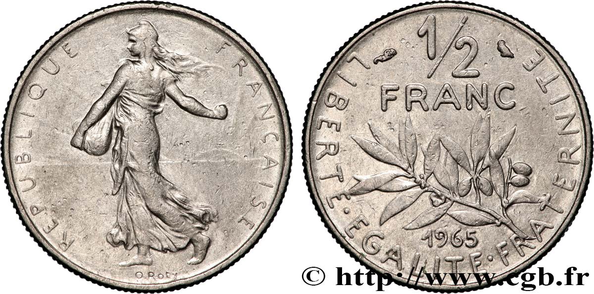 1/2 franc Semeuse 1965 Paris F.198/3 XF 