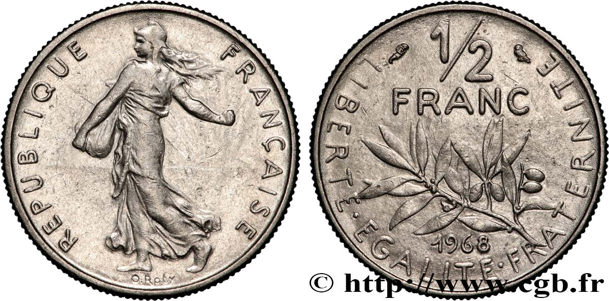 1/2 franc Semeuse 1968 Paris F.198/7 MS 