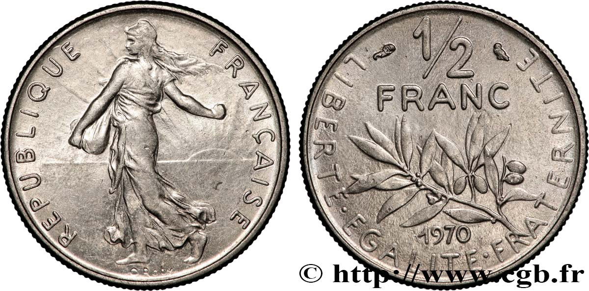 1/2 franc Semeuse 1970 Paris F.198/9 SUP+ 