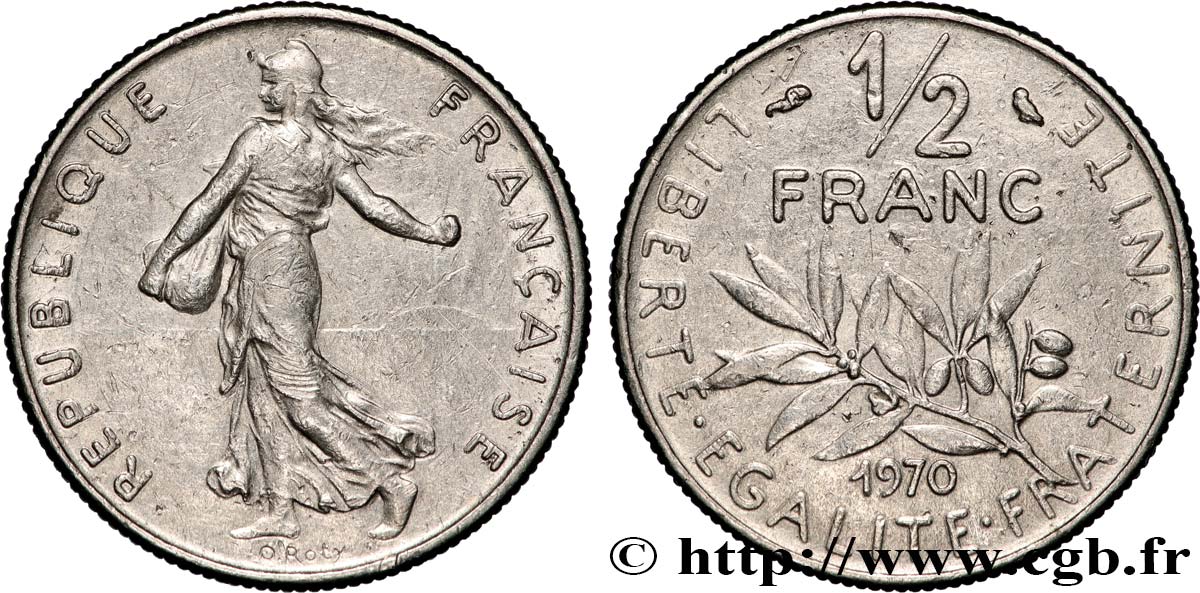 1/2 franc Semeuse 1970 Paris F.198/9 MS 