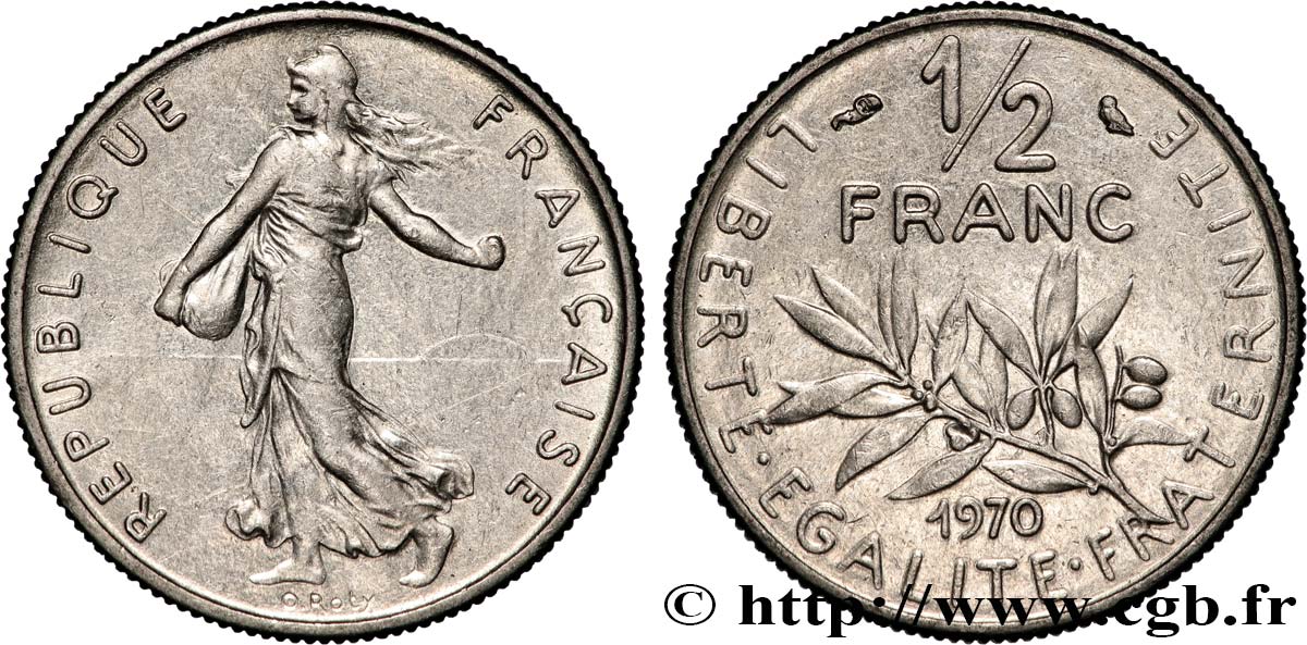 1/2 franc Semeuse 1970 Paris F.198/9 SPL+ 