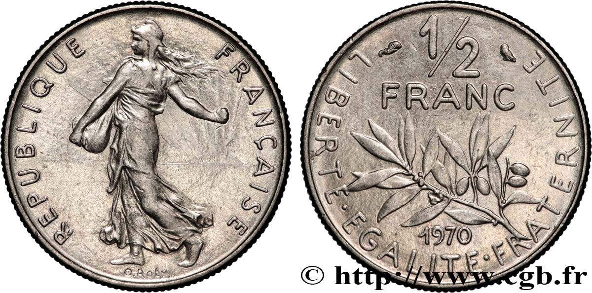 1/2 franc Semeuse 1970 Paris F.198/9 MS 