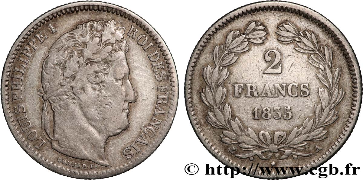 2 francs Louis-Philippe 1835 Paris F.260/42 TB+ 