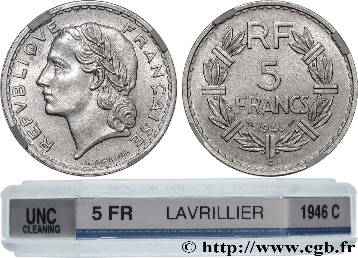 5 francs Lavrillier, aluminium 1946 Castelsarrasin F.339/8 VZ+ GENI