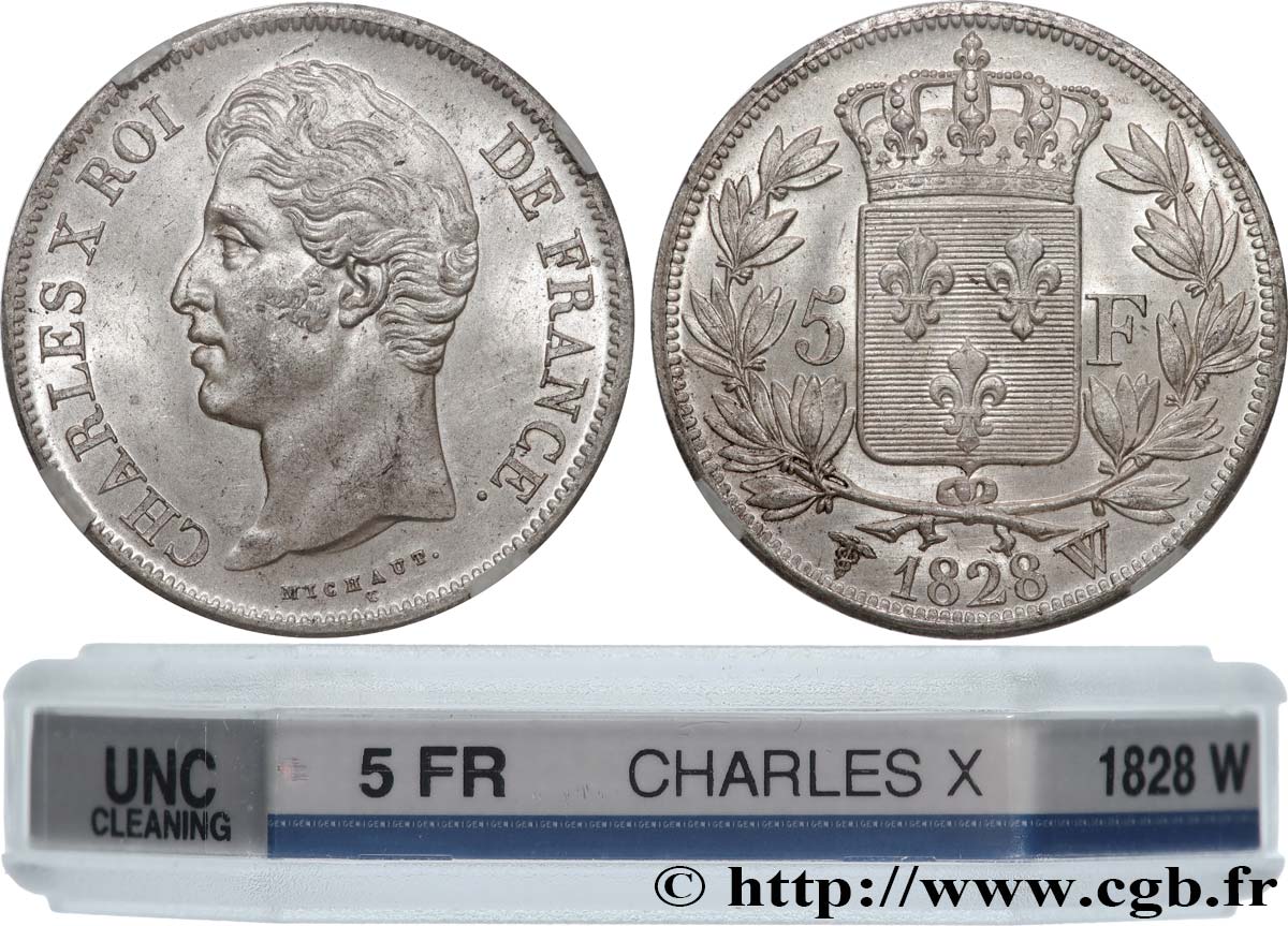 5 francs Charles X, 2e type 1828 Lille F.311/26 SUP+ GENI