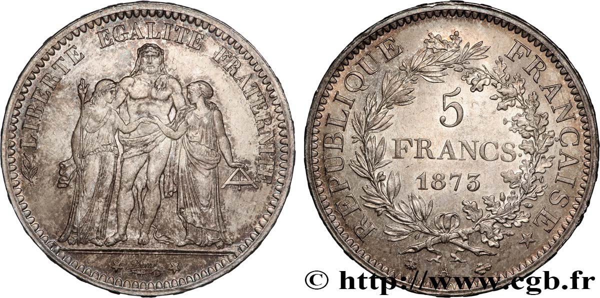 5 francs Hercule 1873 Paris F.334/9 AU 