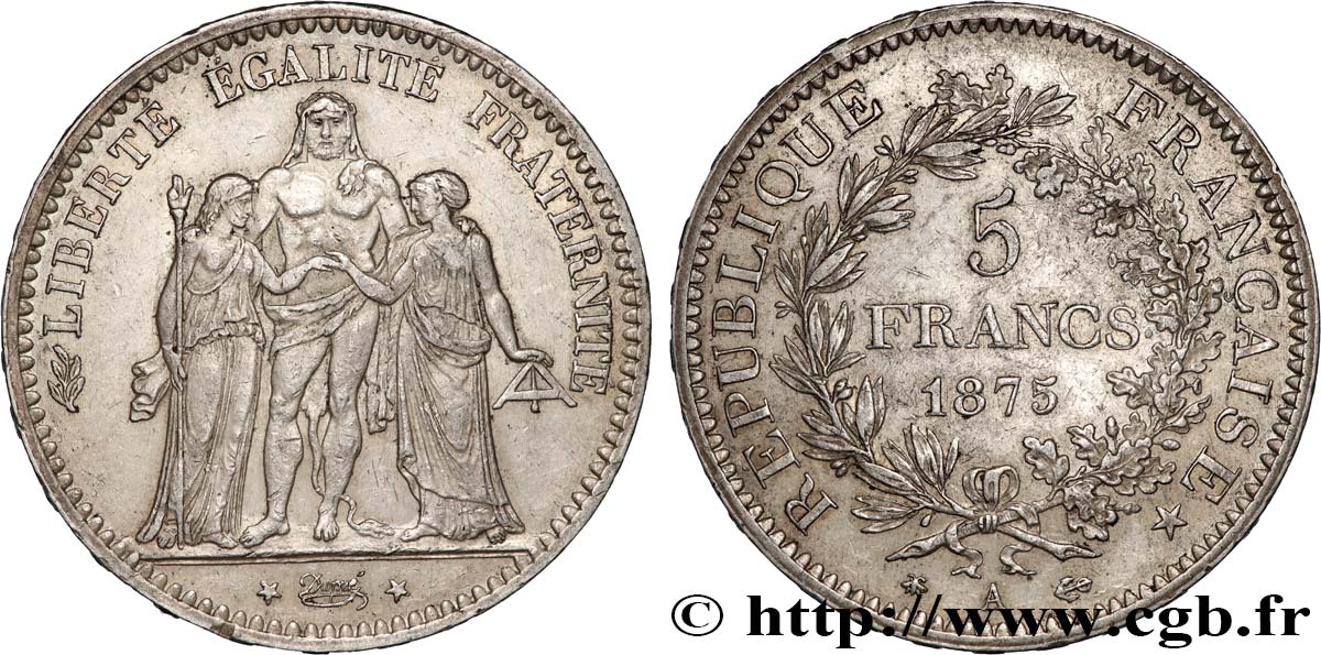 5 francs Hercule 1875 Paris F.334/14 SS 