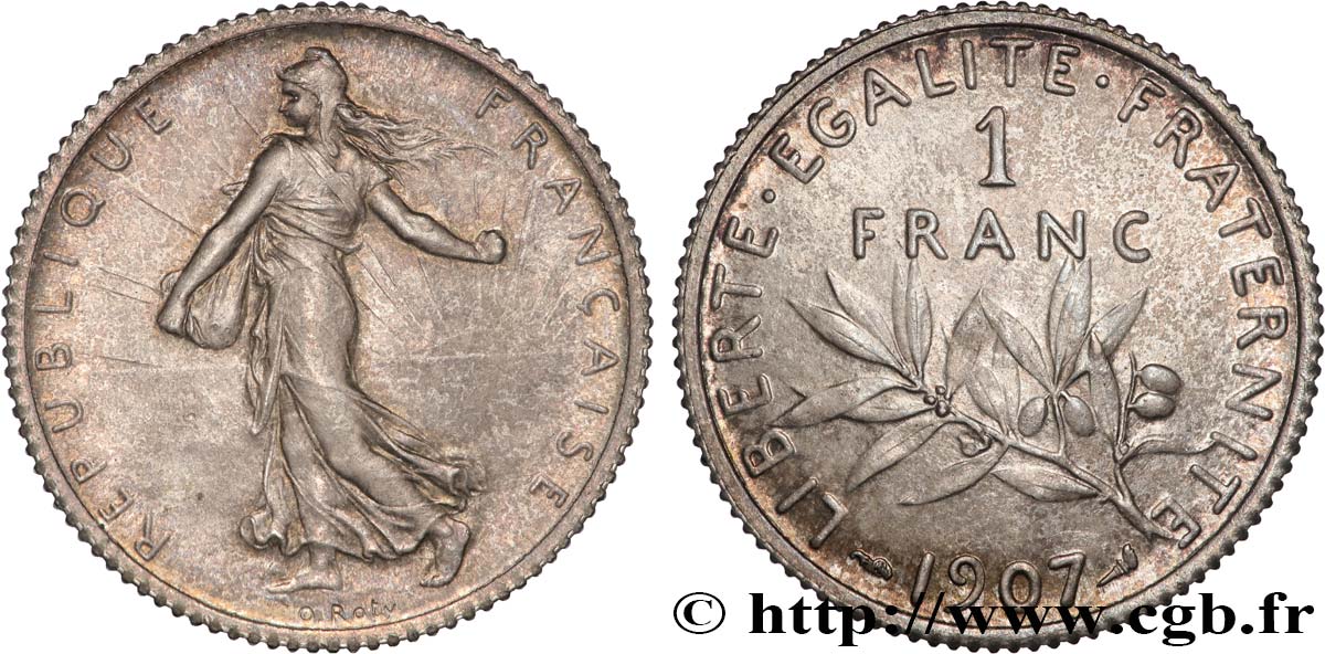 1 franc Semeuse 1907  F.217/12 SUP62 