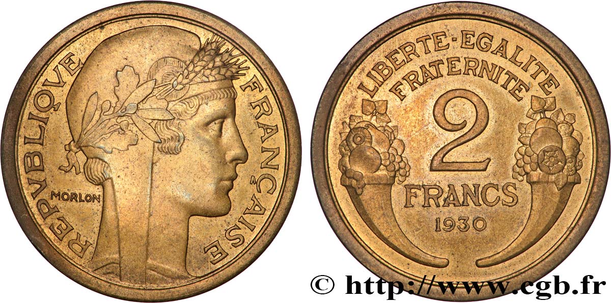 Pré-série de 2 francs Morlon 1930  GEM.113 2 MS62 