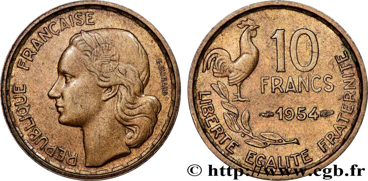 10 francs Guiraud 1954  F.363/10 EBC 