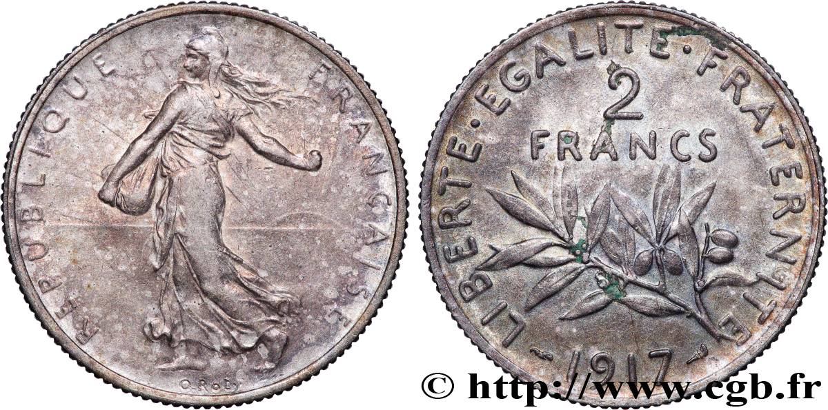 2 francs Semeuse 1917  F.266/19 EBC 