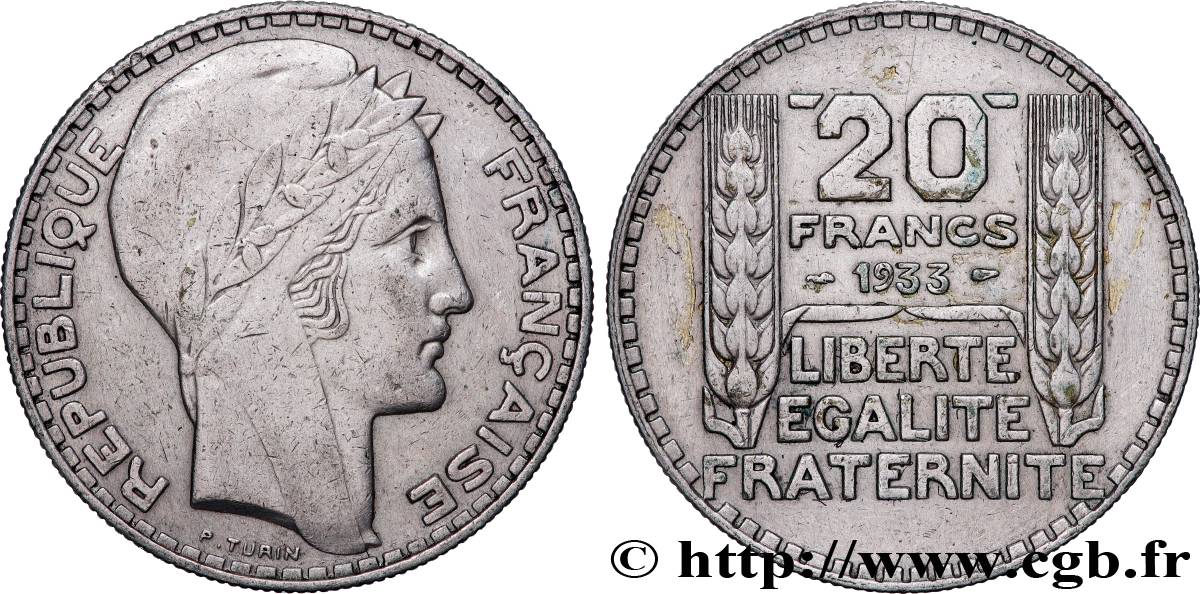 20 francs Turin, Rameaux Longs 1933  F.400/5 S 